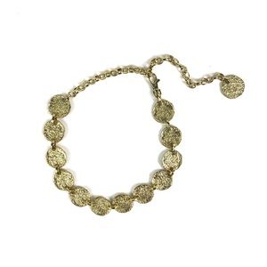 Bebe Gold Tone Disk Chain Belt
